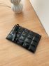 Stitch Detail Artificial Patent Leather Clutch Bag