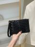 Chevron Clutch Bag With Wristlet
