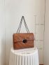Chevron Flap Chain Tote Bag