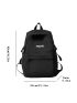 Slogan Graphic Buckle Decor Large Capacity Functional Backpack