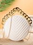 Minimalist Chevron Chain Circle Bag