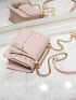 Faux Pearl & Tassel Decor Chain Flap Square Bag