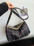 Plaid Print Square Bag