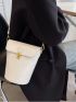Mini Metal Lock Stitch Detail Bucket Bag