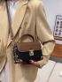 Mini Colorblock Studded Decor Flap Square Bag