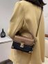 Mini Colorblock Studded Decor Flap Square Bag