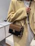 Mini Colorblock Studded Decor Flap Square Bag