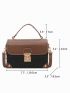 Mini Colorblock Studded Decor Flap Square Bag