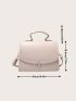 Twist Lock Stitch Detail Flap Square Bag