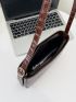 Crocodile Embossed Square Bag