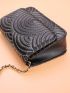 Chevron Flap Chain Square Bag