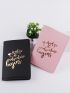 2pcs Letter Graphic Passport Case