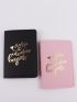 2pcs Letter Graphic Passport Case