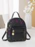 Mini Plaid Pocket Front Backpack