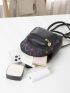 Mini Plaid Pocket Front Backpack