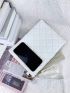 Argyle Quilted Tassel Decor Clutch Bag