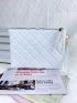 Argyle Quilted Tassel Decor Clutch Bag