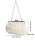 Faux Pearl & Rhinestone Decor Evening Bag