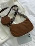Corduroy Crossbody Bag With Coin Purse