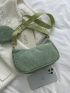 Minimalist Corduroy Crossbody Bag With Coin Purse