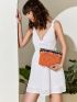 Tassel Decor Woven Clutch Bag