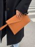 Studded Decor Felt Clutch Bag