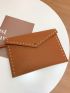 Studded Decor Felt Clutch Bag
