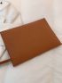 Studded Decor Felt Clutch Bag