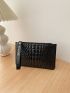 Crocodile Embossed Clutch Bag