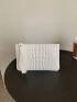 Crocodile Embossed Clutch Bag
