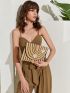 Colorblock Starfish Decor Striped Straw Clutch Bag