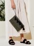 Tassel Decor Straw Clutch Bag