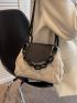 Colorblock Stitch Design Flap Square Bag