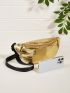 Metallic Crocodile Embossed Fanny Pack