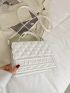 Minimalist Textured Flap Square Bag