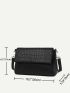 Crocodile Embossed Flap Square Bag
