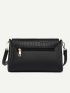 Crocodile Embossed Flap Square Bag