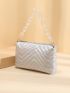 Holographic Chevron Chain Square Bag