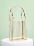 Metal Hollow Out Chain Bucket Bag