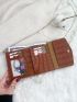 Crocodile Embossed Fold Over Small Wallet