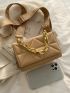 Quilted Flap Square Bag With Chain Handle