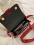 Mini Letter Graphic Plaid Pattern Square Bag