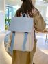 Colorblock Flap Backpack With Doll