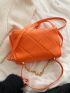 Chain Decor Quilted Pattern Square Bag