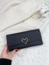 Metal Heart Graphic Long Purse