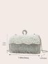 Mini Faux Pearl & Rhinestone Decor Box Bag