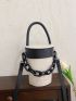 Two Tone Chain Decor Bucket Bag