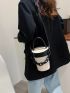 Two Tone Chain Decor Bucket Bag