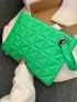 Quilted Artificial Patent Leather Square Bag