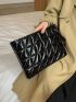 Quilted Artificial Patent Leather Square Bag